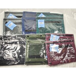 LOT: 12 Arctic Star Canvas Double Zipper Binder Pencil Pouches - Multiple Colors